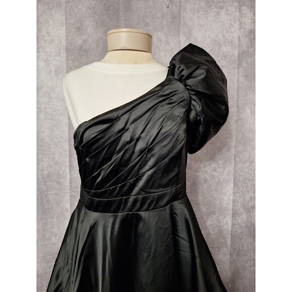 NEW Ryu One Shoulder Cocktail Dress Sz L Puff Sleeve A-Line Fairy Party Holiday - Picture 5 of 14